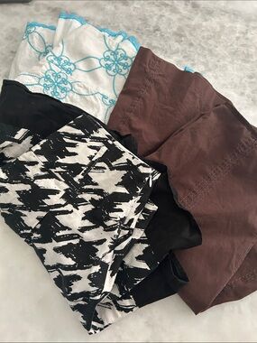 Mixed Women's Skirts - Black/White, Brown, & White/Turquoise
